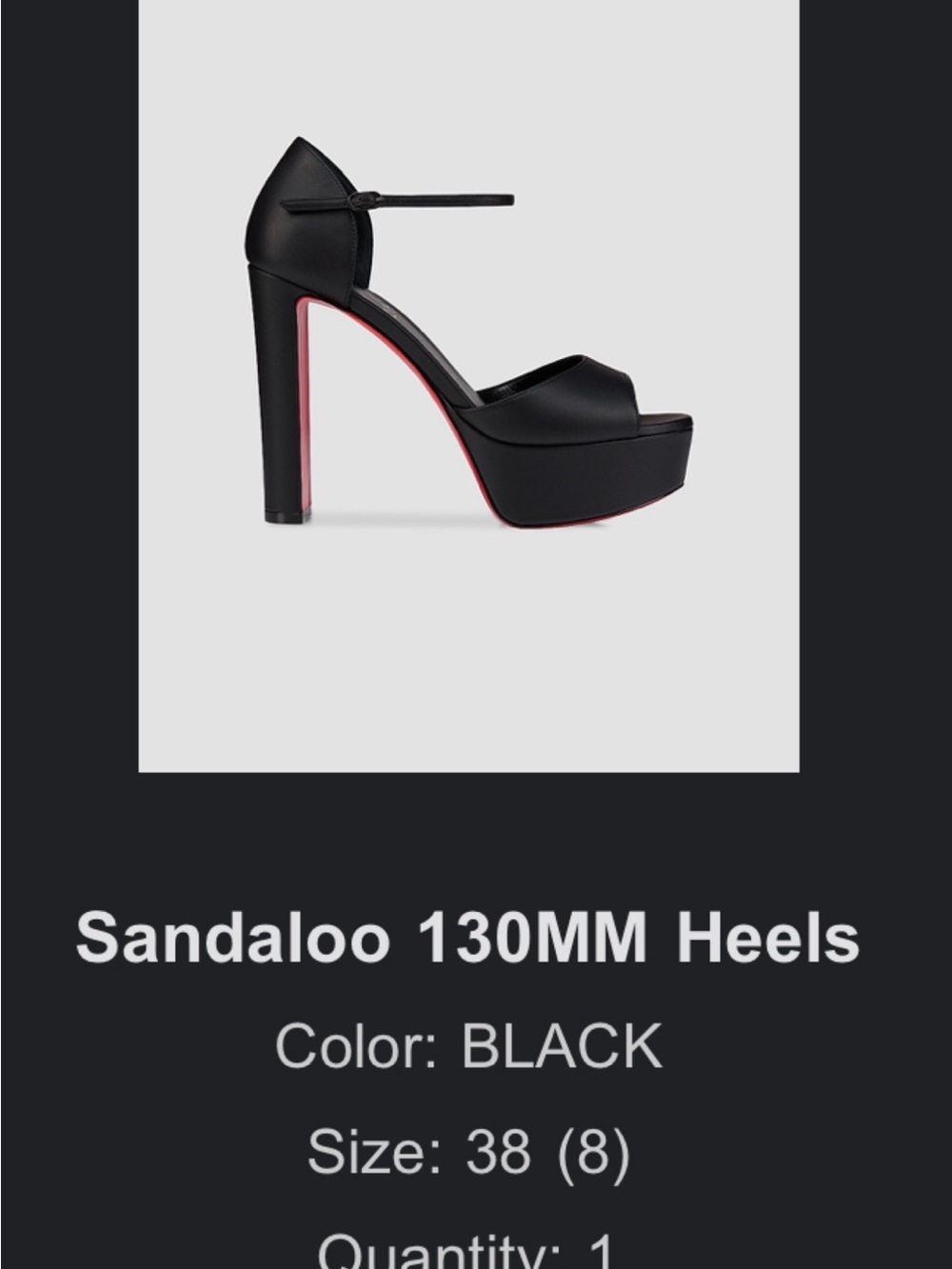 Christian Louboutin Black Platform Sandal with Red Sole